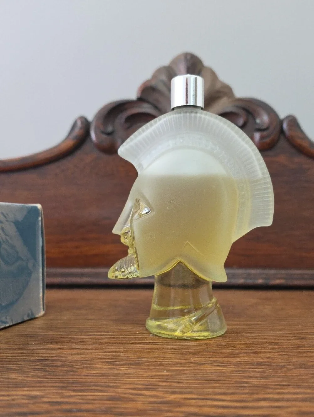 Avon Helmet-Shaped Frosted Glass Bottle - Decorative Accent